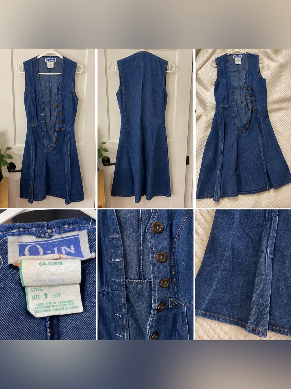 Denim Button-Front Sleeveless Blue Denim Dress (Sz 9/US 6)